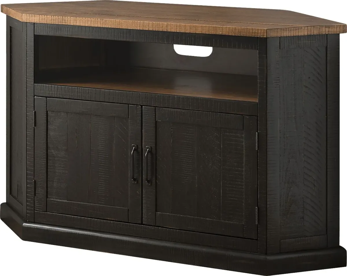 Rustic Path Black 49.5 in. Corner Console