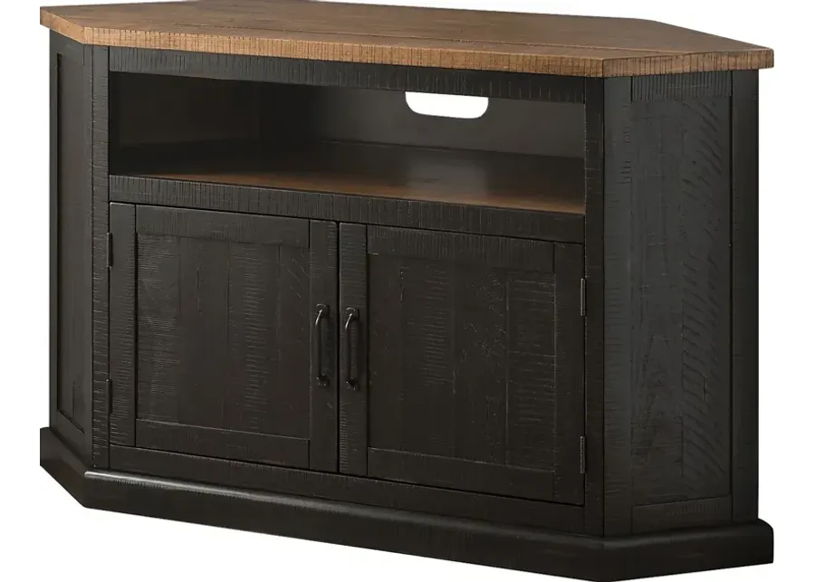 Rustic Path Black 49.5 in. Corner Console