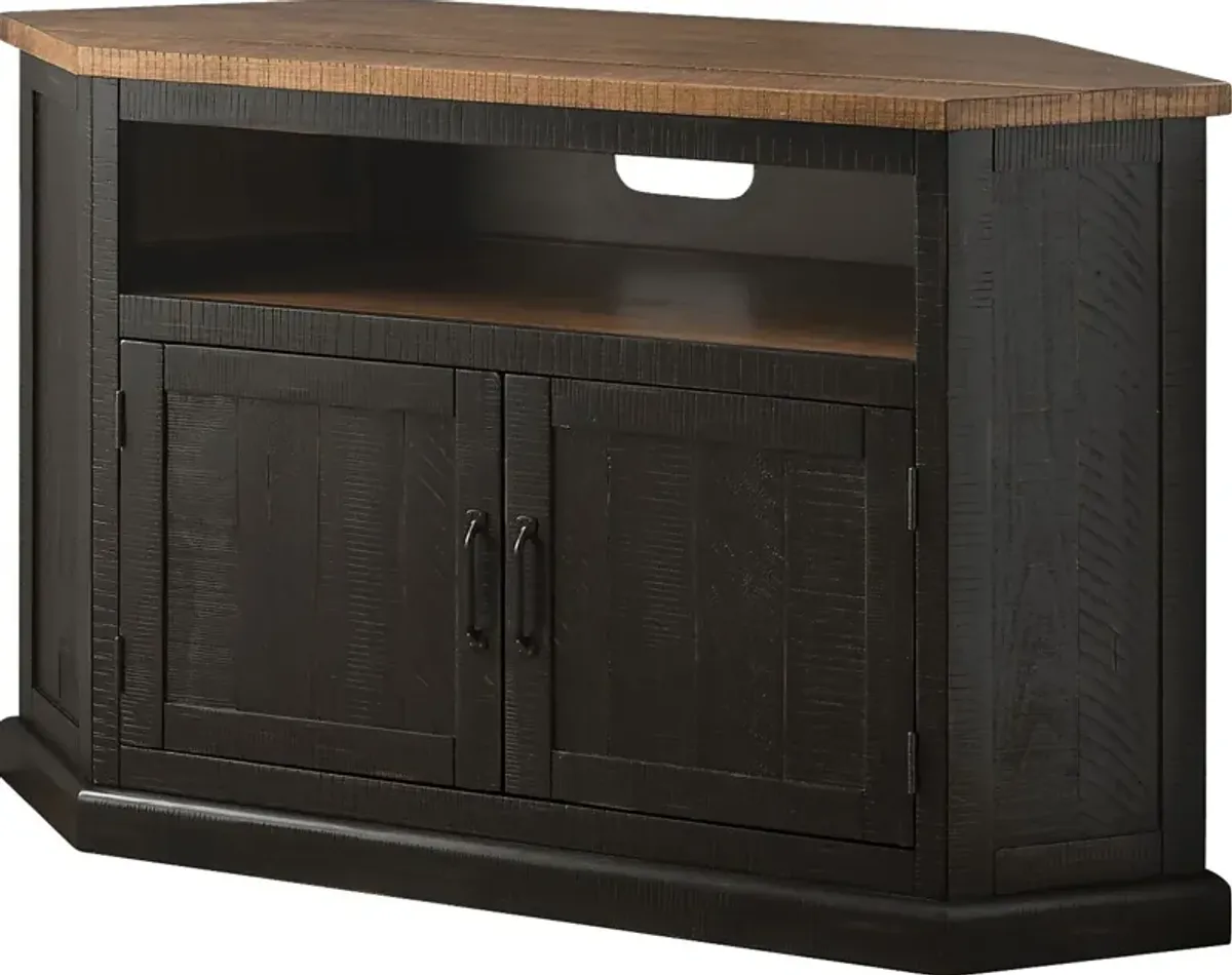 Rustic Path Black 49.5 in. Corner Console