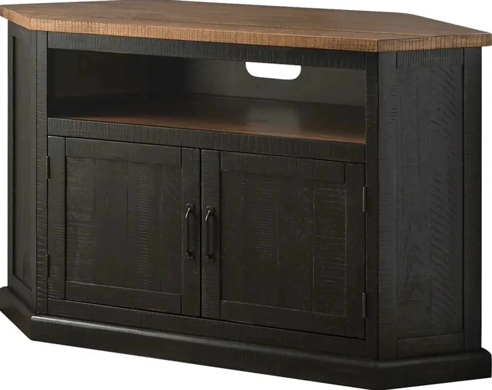 Rustic Path Black 49.5 in. Corner Console