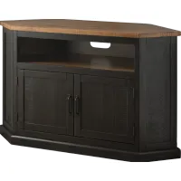 Rustic Path Black 49.5 in. Corner Console | Furniture.com