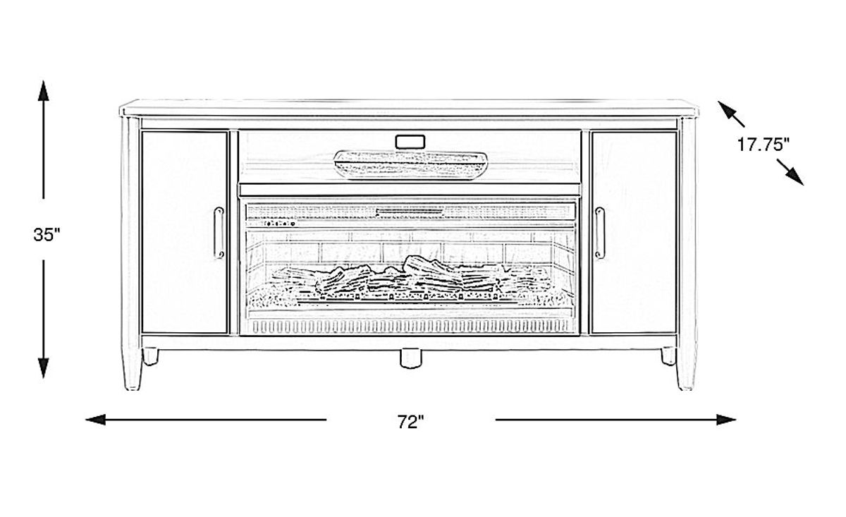 Modern Villa White 72 in. Console with Electric Log Fireplace