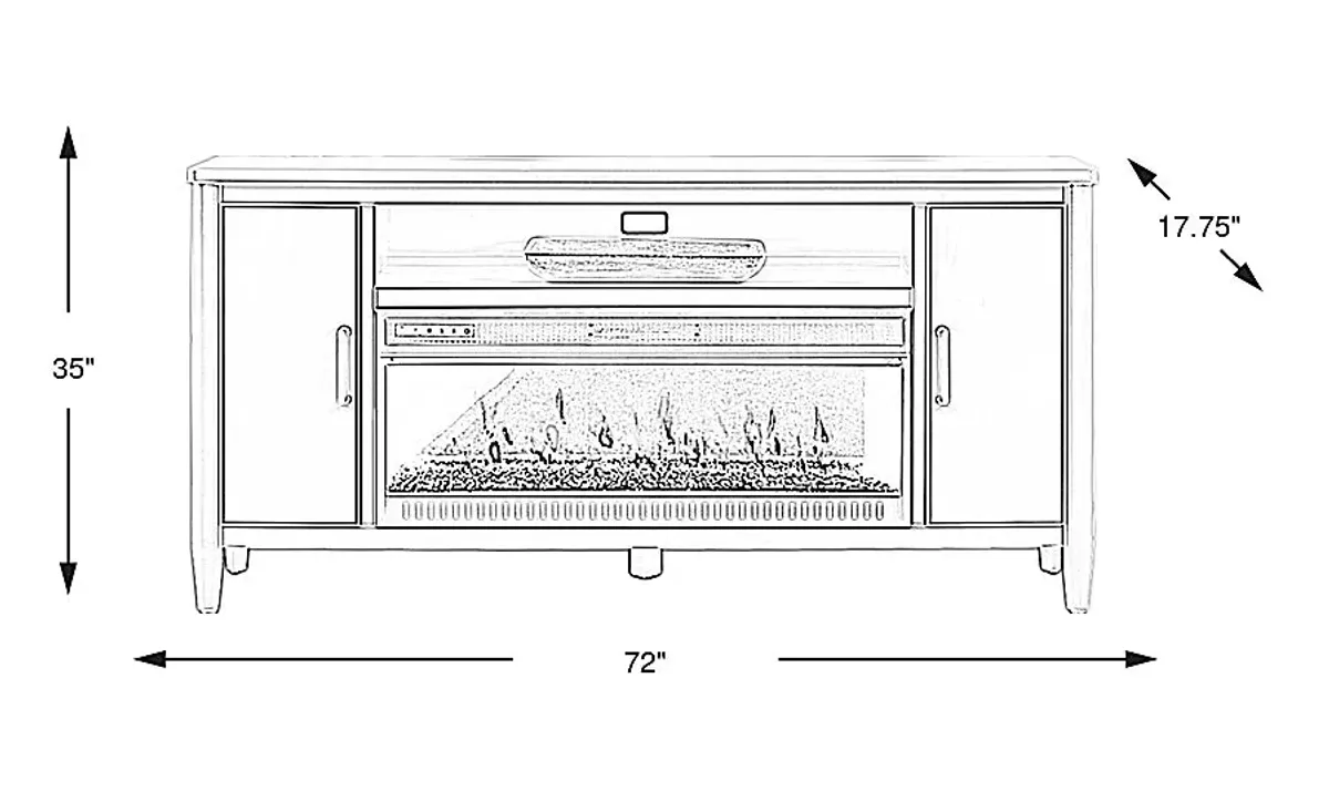 Modern Villa White 72 in. Console with Electric Fireplace