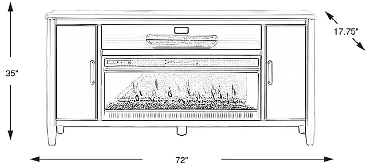 Modern Villa Red 72 in. Console with Electric Fireplace