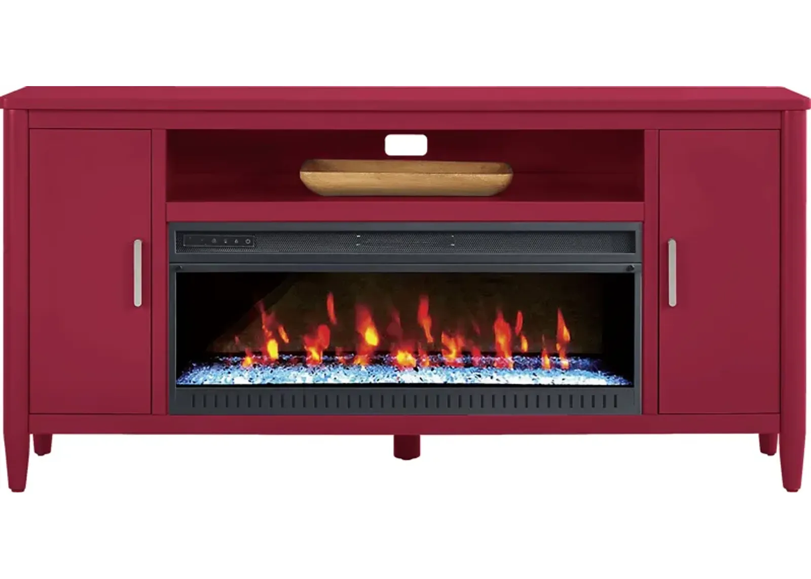 Modern Villa Red 72 in. Console with Electric Fireplace