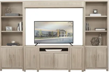 Manor Bridge Taupe 4 Pc Wall Unit with 66 in. Console