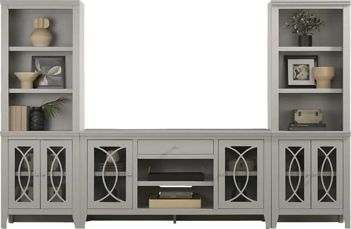Abbie II Gray 3 Pc Wall Unit with 66 in. Console