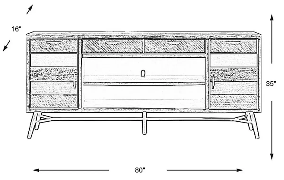 Midtown Loft Gray 80 in. Console