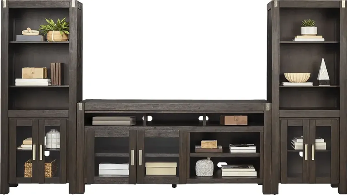 Hidden Springs II Espresso 3 Pc Wall Unit with 72 in. Console