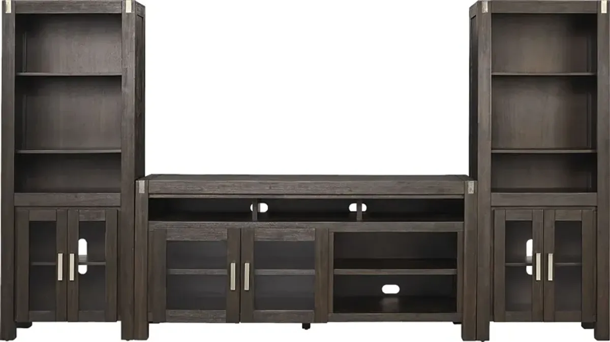 Hidden Springs II Espresso 3 Pc Wall Unit with 72 in. Console