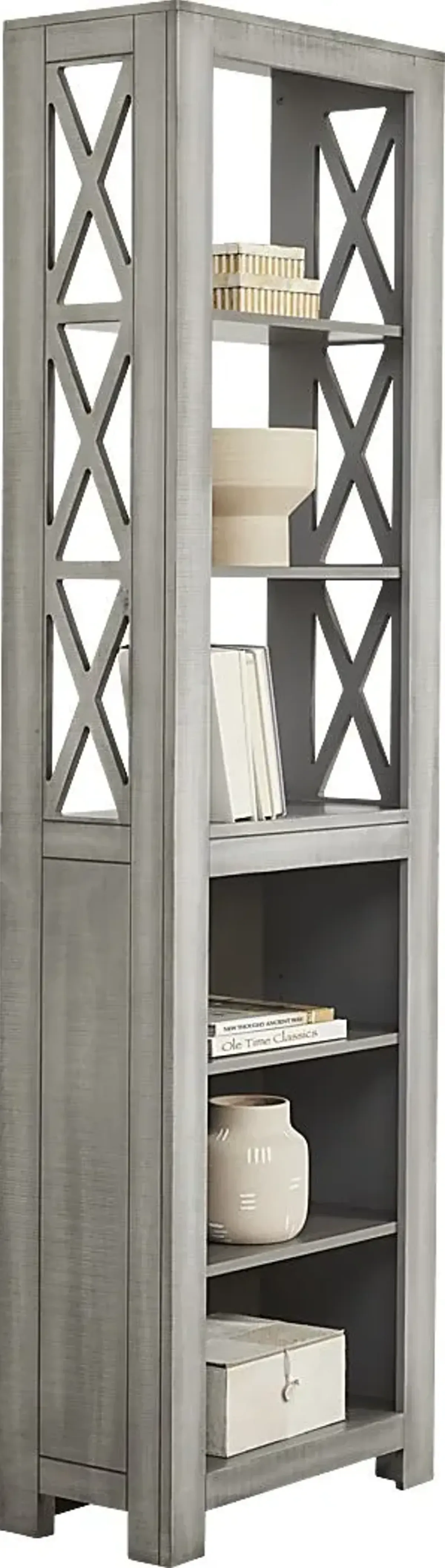 Abbey Springs Gray Bookcase