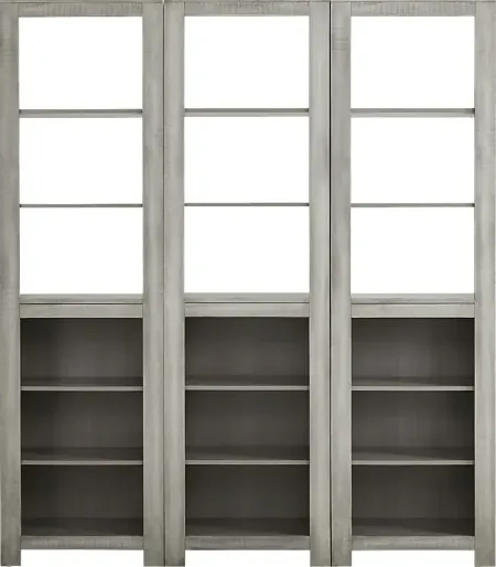 Abbey Springs Gray 3 Pc Bookcase