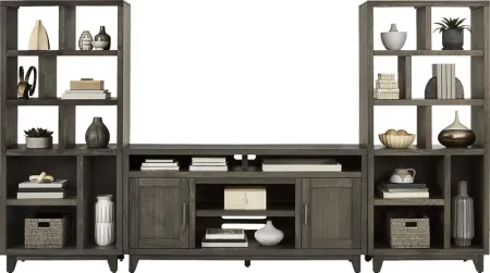 Valinor Brown 3 Pc Wall Unit with 64 in. Console