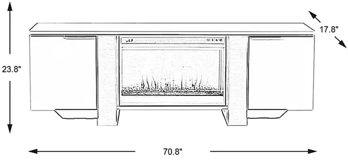 Heatherview Gray 70 in. Console with Electric Fireplace