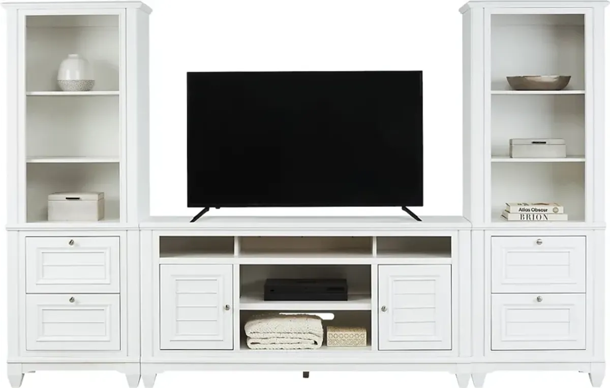 Hilton Head White 3 Pc Wall Unit with 66 in. Console