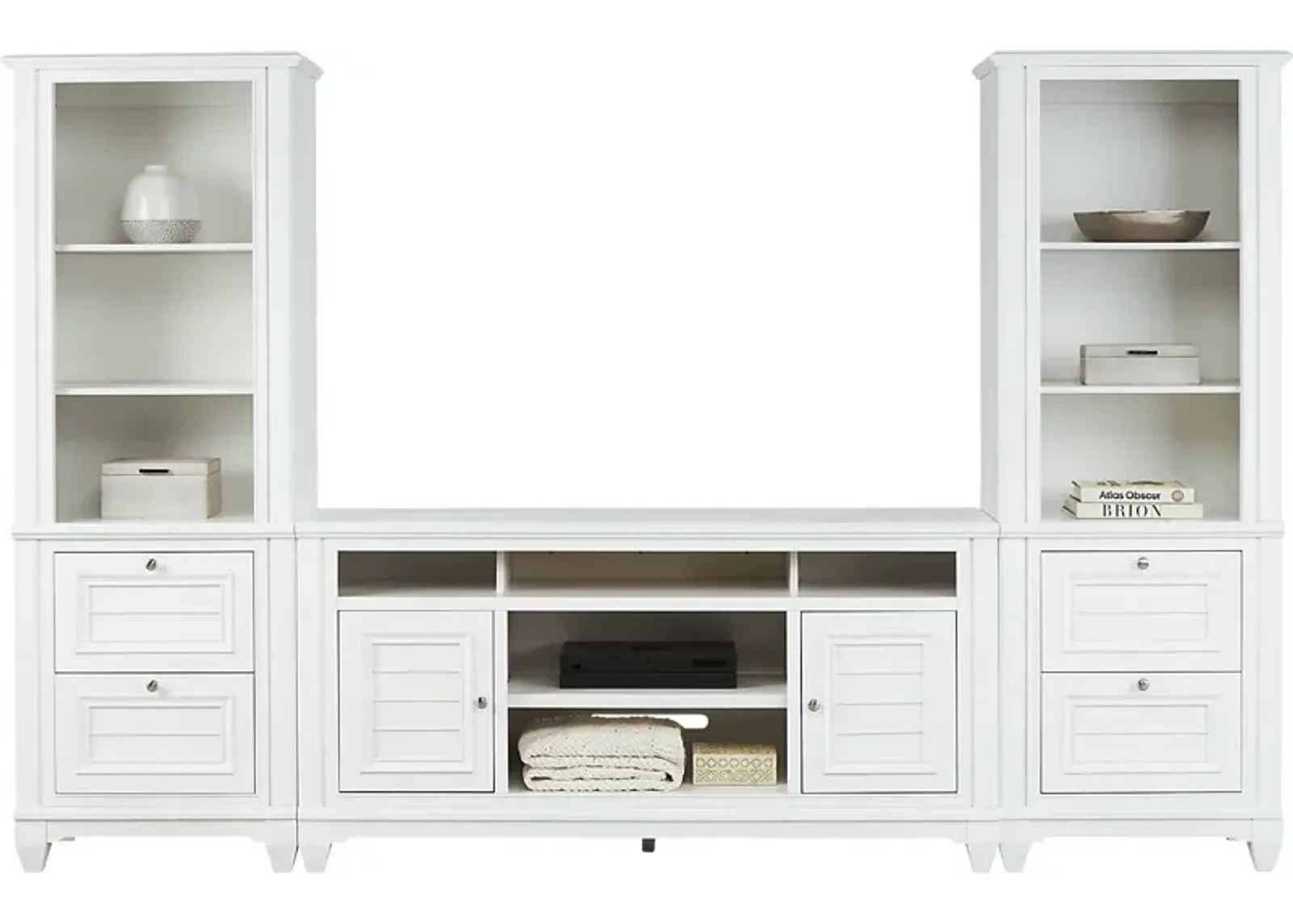 Hilton Head White 3 Pc Wall Unit with 66 in. Console