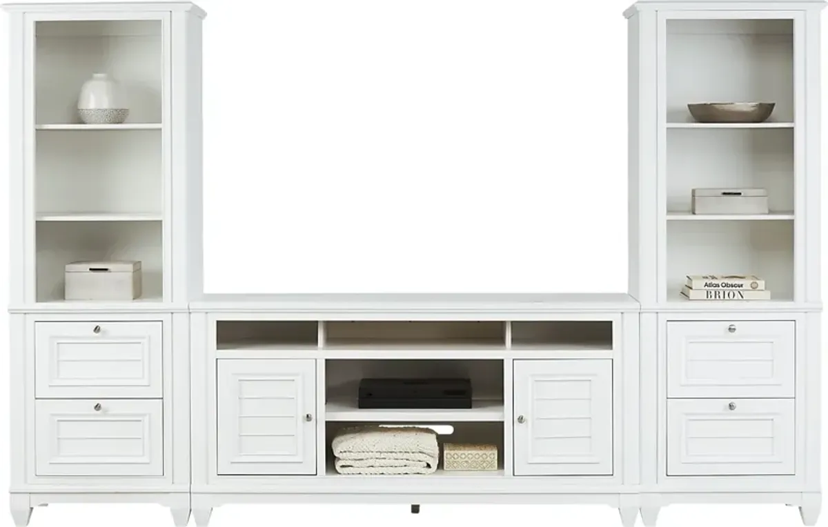 Hilton Head White 3 Pc Wall Unit with 66 in. Console