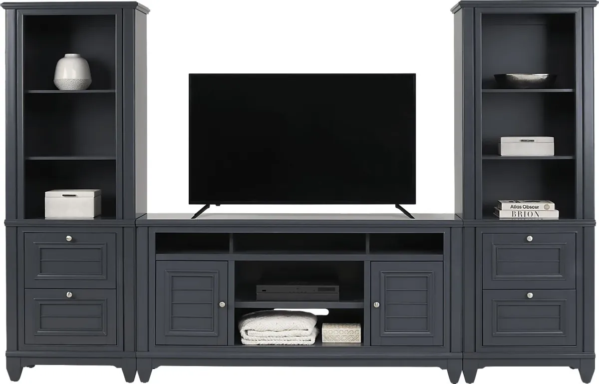 Hilton Head Graphite 3 Pc Wall Unit with 66 in. Console