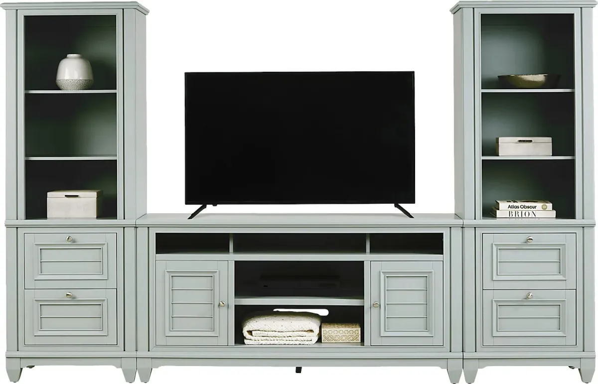 Hilton Head Mint 3 Pc Wall Unit with 66 in. Console
