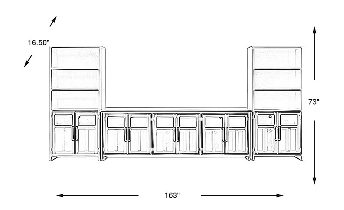 Amberfield White 3 Pc Wall Unit with 97 in. Console