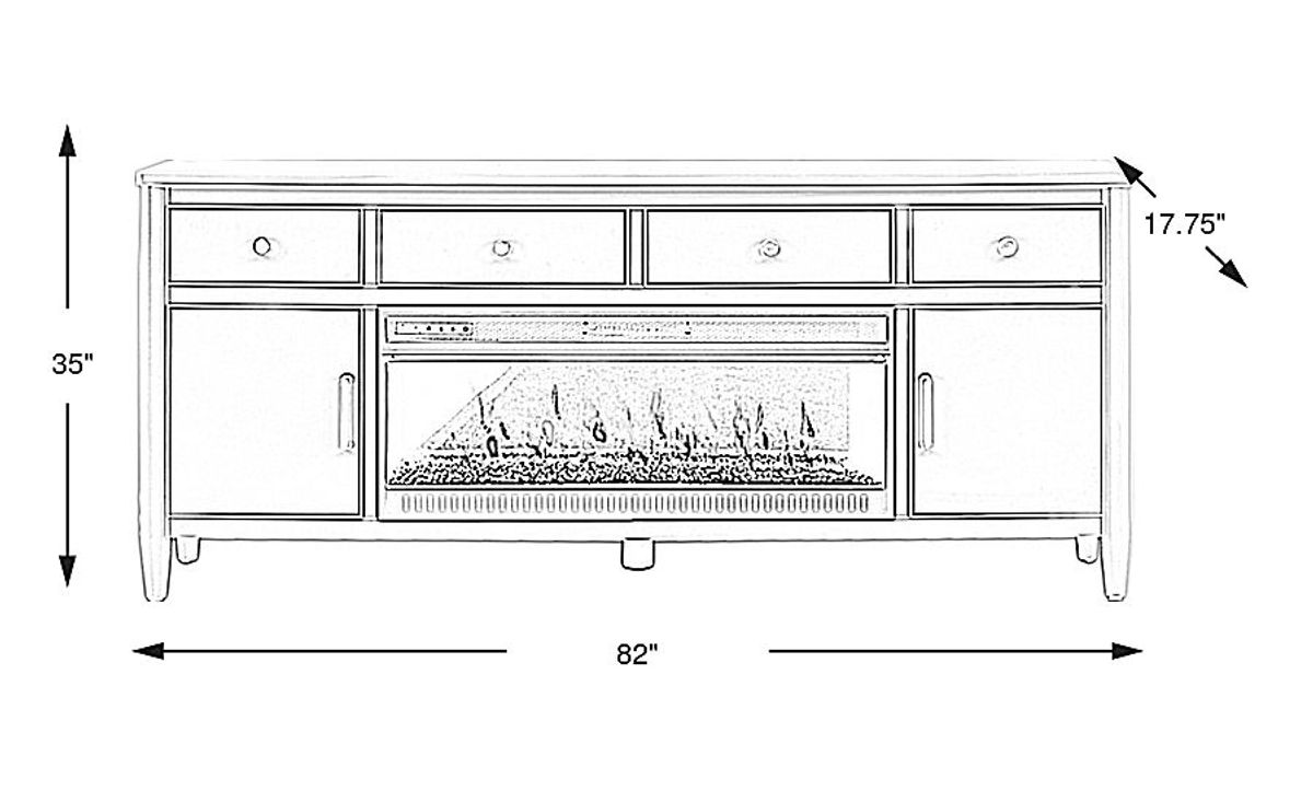 Modern Villa White 82 in. Console with Electric Fireplace