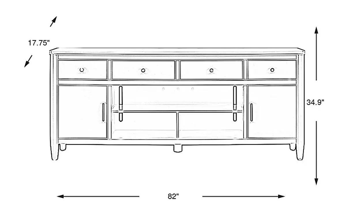Modern Villa Slate Blue 82 in. Console
