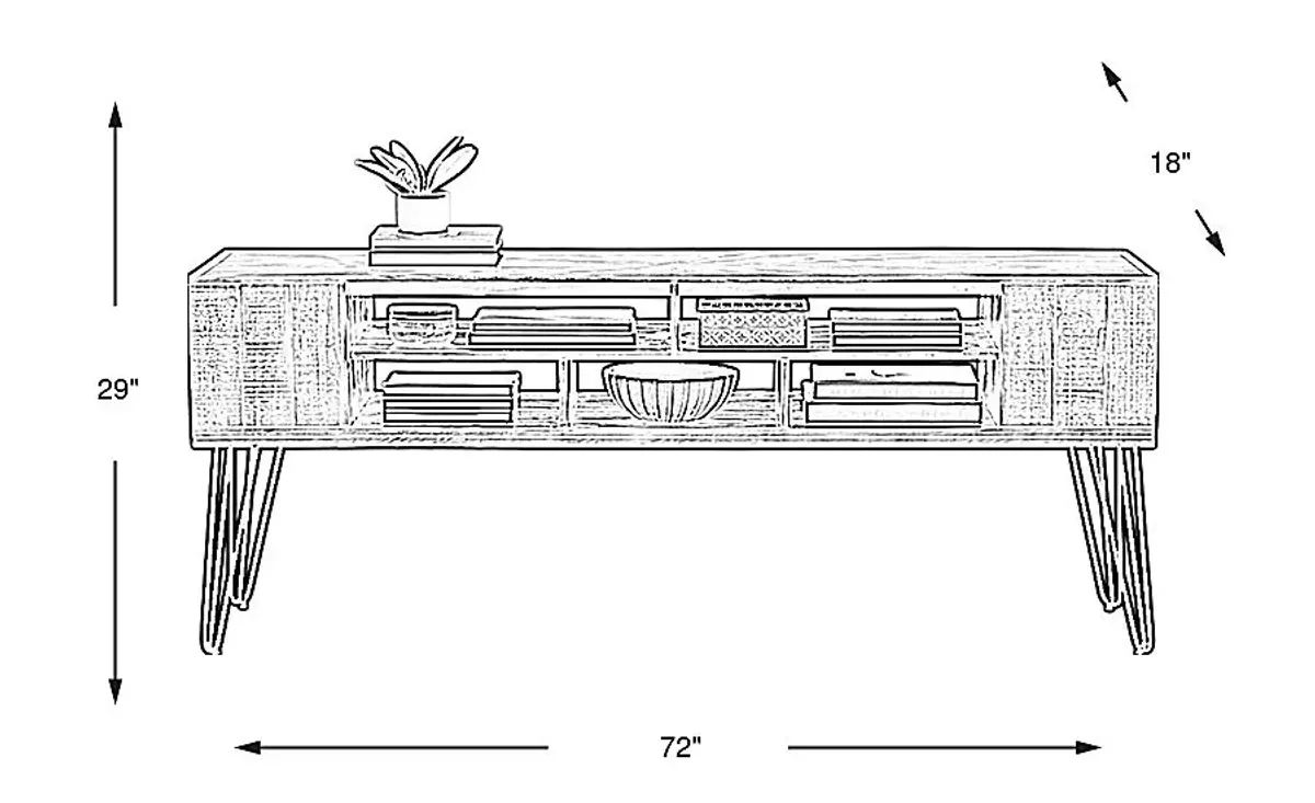 Del Sol Brown 72" Console
