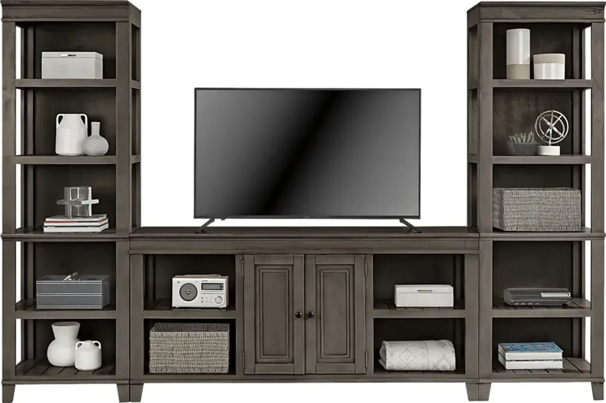 Darby Brook Dark Gray 3 Pc Wall Unit with 66 in. Console