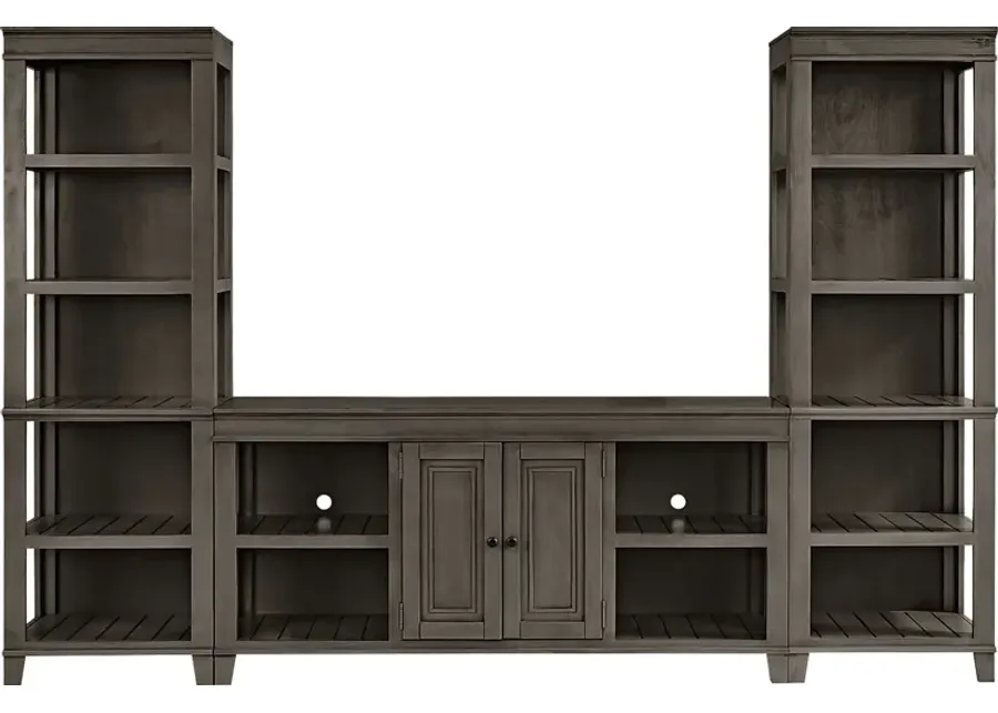 Darby Brook Dark Gray 3 Pc Wall Unit with 66 in. Console