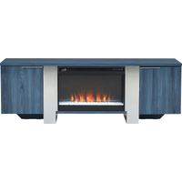 Heatherview Blue 70 in. Console with Electric Fireplace
