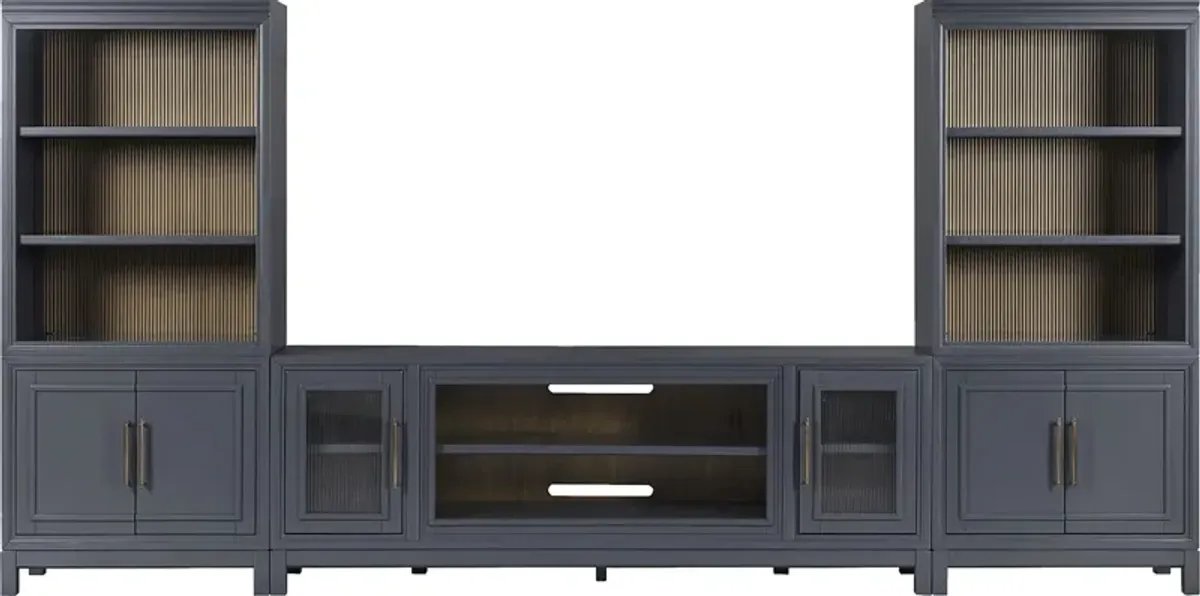 Albion Blue 3 Pc Wall Unit with 84 in. Console