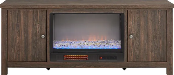 High Mountain Natural 66 in. Console with Electric Fireplace