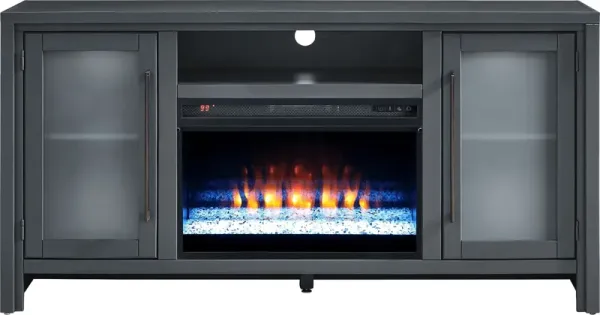 Redmond Blue 64 in. Console with Electric Fireplace