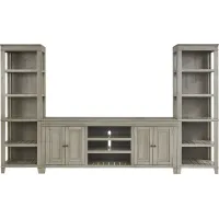 Darby Brook Light Gray 3 Pc Wall Unit with 80 in. Console