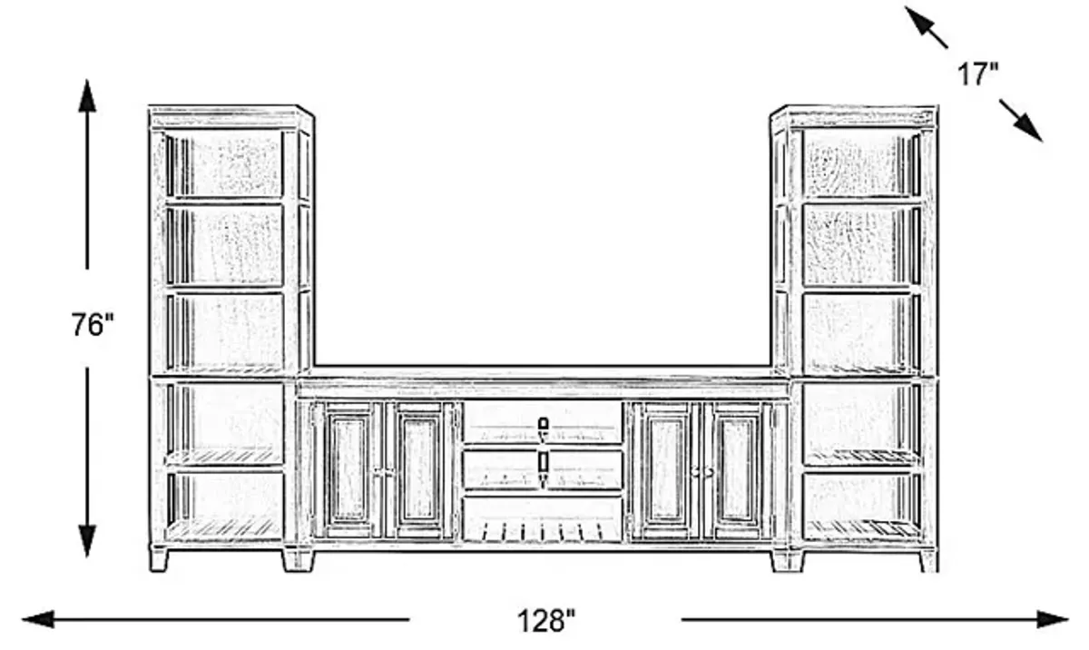 Darby Brook Dark Gray 3 Pc Wall Unit with 80 in. Console