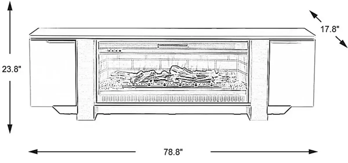 Heatherview Gray 79 in. Console with Electric Log Fireplace