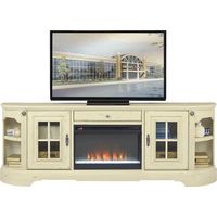 Mountain Bluff II White 88 in. Console with Electric Fireplace
