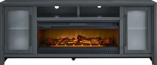 Redmond Blue 80 in. Console with Electric Log Fireplace