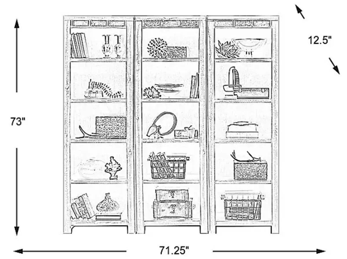 Bartlett II Cherry 3 Pc Bookcase Set