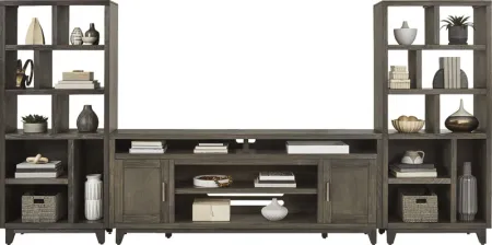 Valinor Brown 3 Pc Wall Unit with 80 in. Console