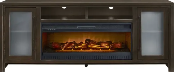 Redmond Espresso 80 in. Console with Electric Log Fireplace