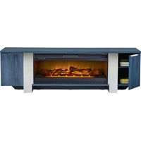 Heatherview Blue 79 in. Console with Electric Log Fireplace