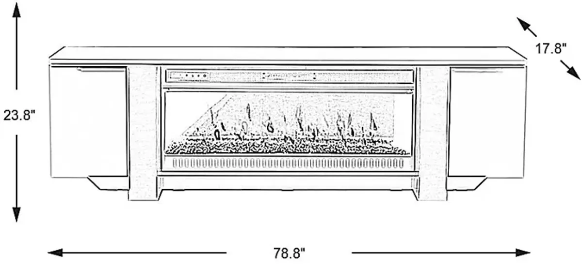 Heatherview Gray 79 in. Console with Electric Fireplace