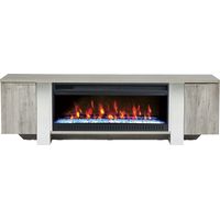 Heatherview Gray 79 in. Console with Electric Fireplace