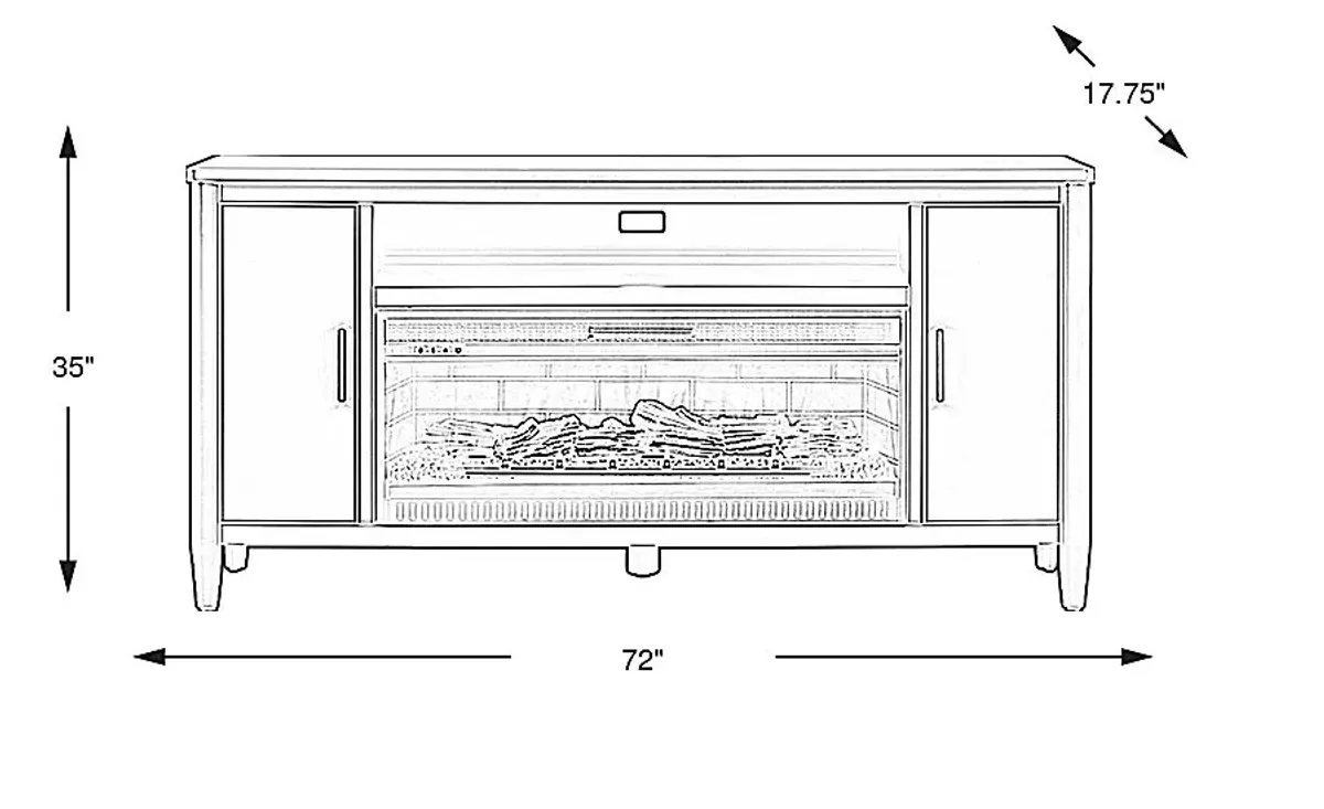 Modern Villa Slate Blue 72 in. Console with Electric Log Fireplace