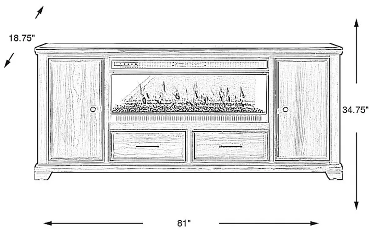 Canyon River Java 81 in. Console with Electric Fireplace