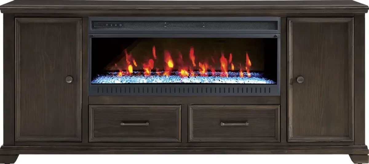 Canyon River Java 81 in. Console with Electric Fireplace