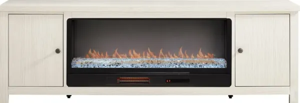 High Mountain White 82 in. Console with Electric Fireplace