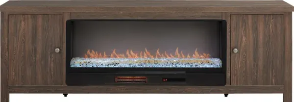 High Mountain Natural 82 in. Console with Electric Fireplace