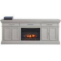 Brightwood Gray 82 in. Console with Electric Log Fireplace